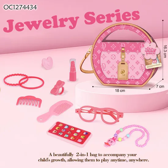 Wholesale Role Play Portable Cosmetic Makeup Children Beauty Girls Cute Backpack Make up Educational Toy