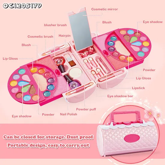 Custom Fashion Beauty Plastic Cosmetic Makeup Products Wholesale Little Girls Make up Toy for Kids