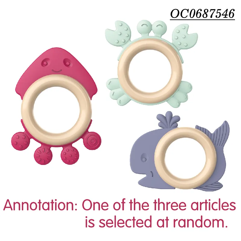 Wholesale Montessori Silicone Musical Baby Rattles and Teethers Toy with Night Light