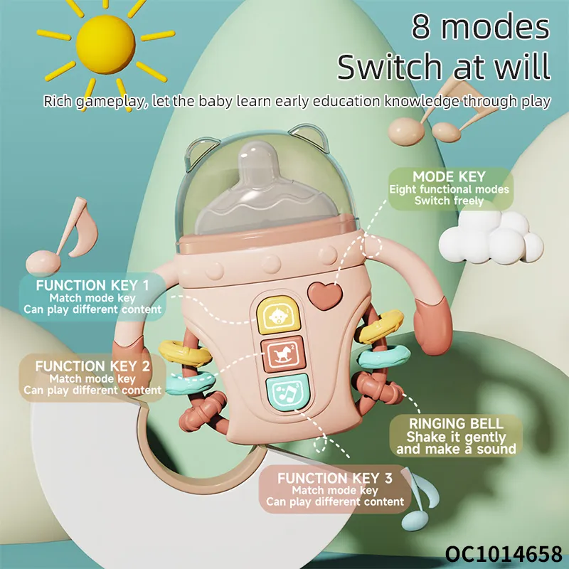 Wholesale Montessori Lovely Silicone Baby Sensory Educational Light Music Soothing Teether Toys