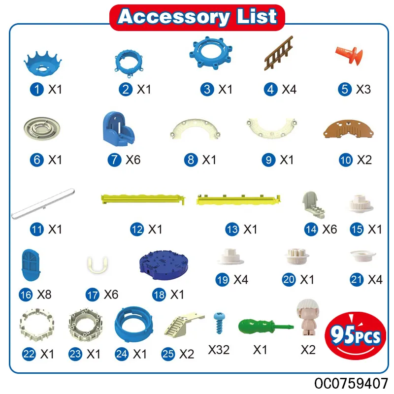 95PCS Wholesale Educational Plastic Montessori DIY Building Toys for Kids with Lights Music