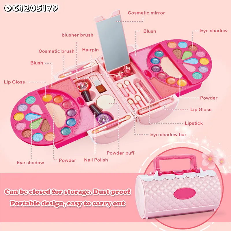 Custom Fashion Beauty Plastic Cosmetic Makeup Products Wholesale Little Girls Make up Toy for Kids
