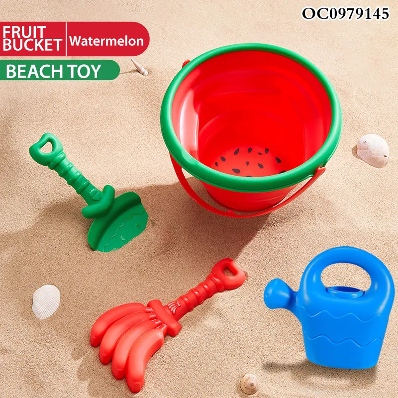 Wholesale Folding Kids Summer Plastic Creative Outdoor Beach Bucket and Spade Sand Toys