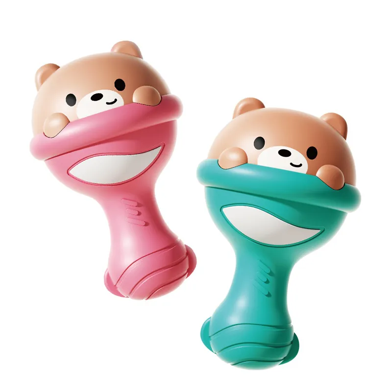 Cute Cartoon Bear Design Cheap Items Animal Grasping Toys Funny Baby Product Plastic Rattles Sand Hammer Toys for Wholesale