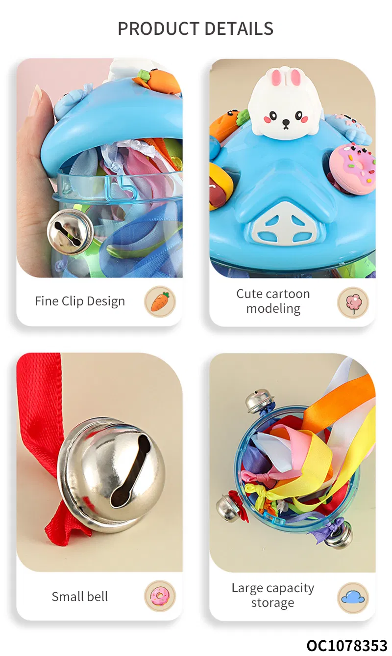 Cognitive Enlightenment Montessori Color Sorting Sensory Small Bell Pull String Baby Rattle Toy From 12 to 18 Months