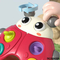 Battery Operated Baby Rattles Montessori Silicone Press Button Game 0-24 Months Toys with Light Music for Hand Eye Coordination Train