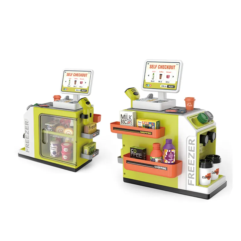 Pretend Simulation Cashier Counter Children Play Grocery Shopping Games Cart Supermarket Big Size Supermarket Toy for Sale