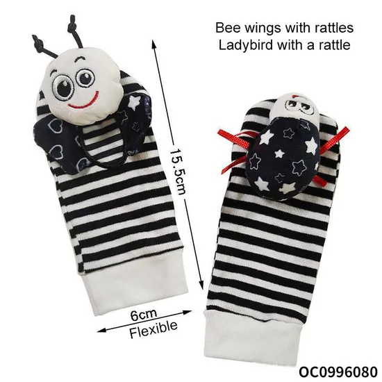 Stuffed Animals Baby Soothing Toys Kids Socks Rattle Toys Wrist Rattle and Foot Finder Set Toy