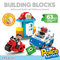 Wholesale Montessori Plastic Children Sensory DIY Police Car Gift Building Block Toy with Light