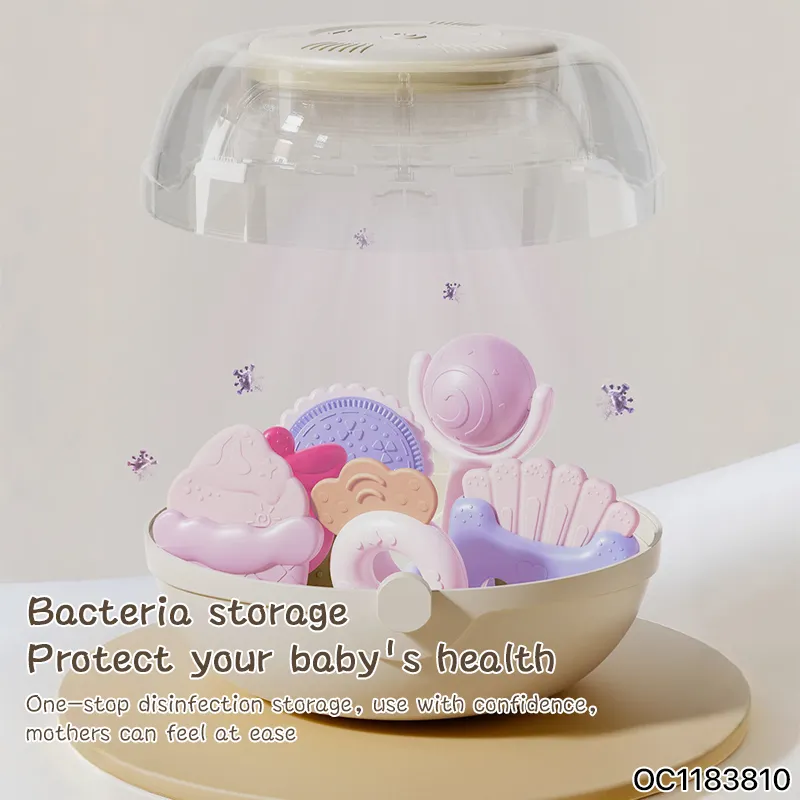 Wholesale Montessori Newborn Gift Set Soft Teether Silicone Plastic Hand Rattle Bell Baby Teether Toy