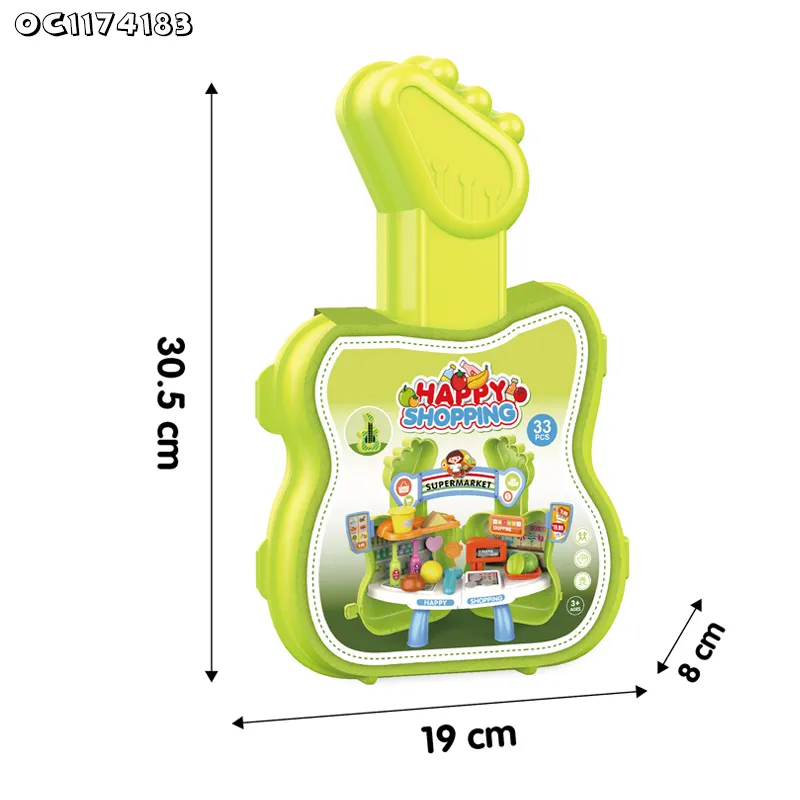 Groceries Market Stand Toys Supermarket Shopping Scanner Pretend to Play with Fruits Vegetable Cheap Cash Register Play Set Toys