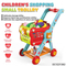 Pretend Simulation Cashier Counter Children Play Shopping Cart Fruit Vegetables Supermarket Toy for Kids Baby Indoor Game