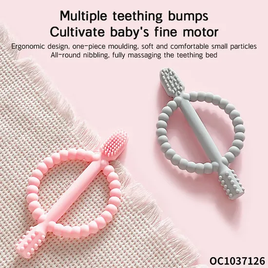 Wholesale New Lovely Toothbrush Shape Silicone Infant Baby Teether Comfort PC Toy Wholesale