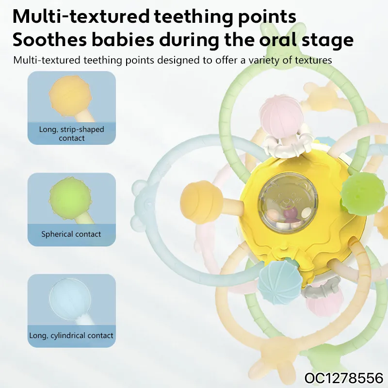 Wholesal Silicone Newborn Baby Gift Set Baby Teether Sensory Toys