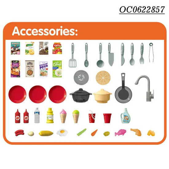 Wholesale Pretend Play Big Size Electric Spray Light Sound Children's Plastic Kitchen Set Toy for Kids