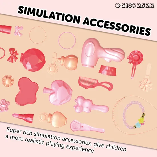 Wholesale Pretend Beauty Fashion Kids Girls Makeup Set Dressing Table Toy with Mirror