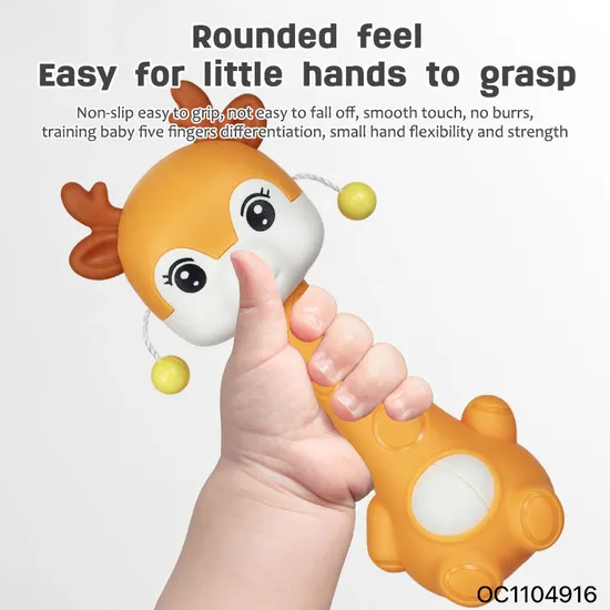Wholesale Silicone Soft Baby Montessori Giraffe Rattle Sensory Toys Baby Teether