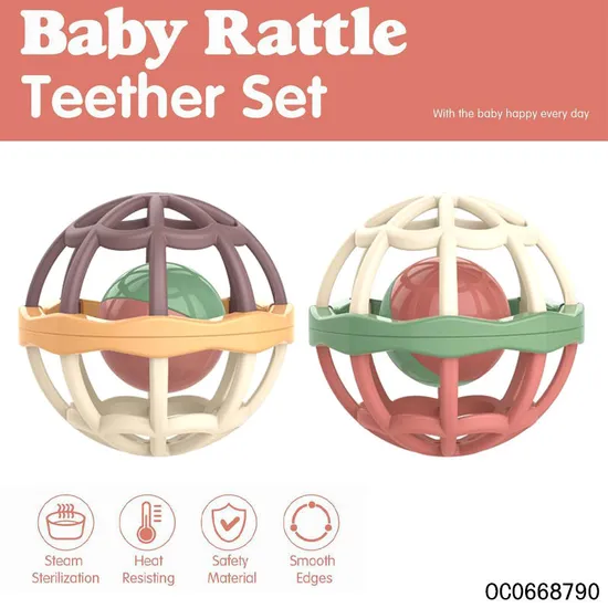 Wholesale Educational New Sensory Rattle Toy Soft Teether Set Activity Ball Plastic Baby Toy