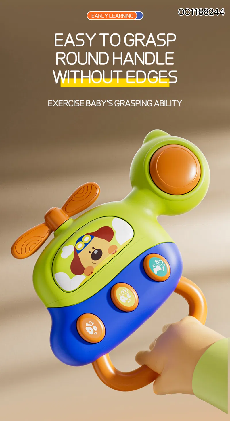 Educational Learning Toy Montessori Grasping Hand Bell Kids Toy Customized Non Toxic Plastic Baby Rattle Set Toys with Music