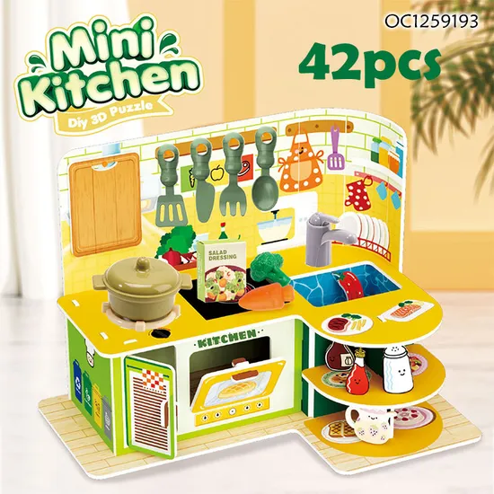 Wholesale 3D Model Educational Spray Kitchen Plastic Children House Play Set for Kids