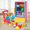 Simulation Food Plastic Toy Electric Mini Refrigerator Pretend City Play Houses with Supermarket Shopping Cart for Kids Children