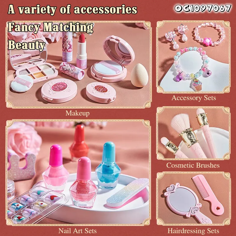 Wholesale Beauty Make up Kit Washable Makeup Girls Toy Cosmetics Pretend Makeup Box Play Set for Kids