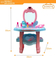 Wholesale Girls Plastic Beauty Fashion Cosmetic Mirrored Dressing Table Pink Kids Play Makeup Toy