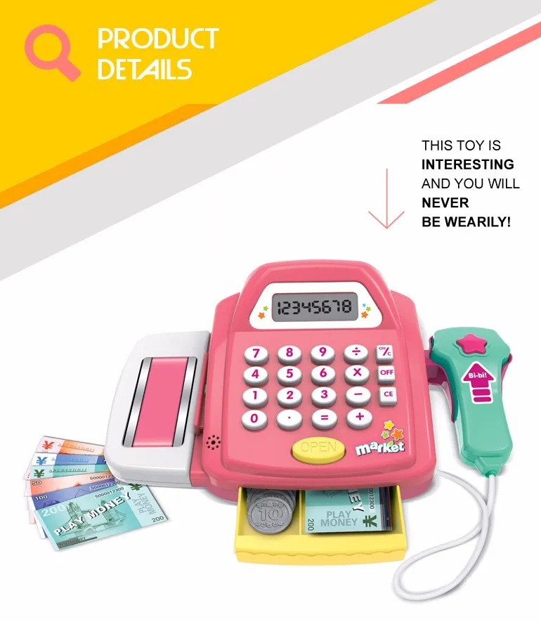 Kids Pretend Play Supermarket Toys Shop with Cash Register Toy