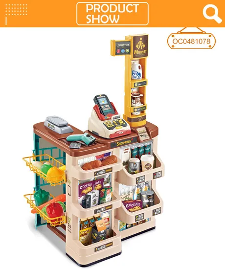 Supermarket Shopping Role Play Toys Kids Shop Toys with Cash Register
