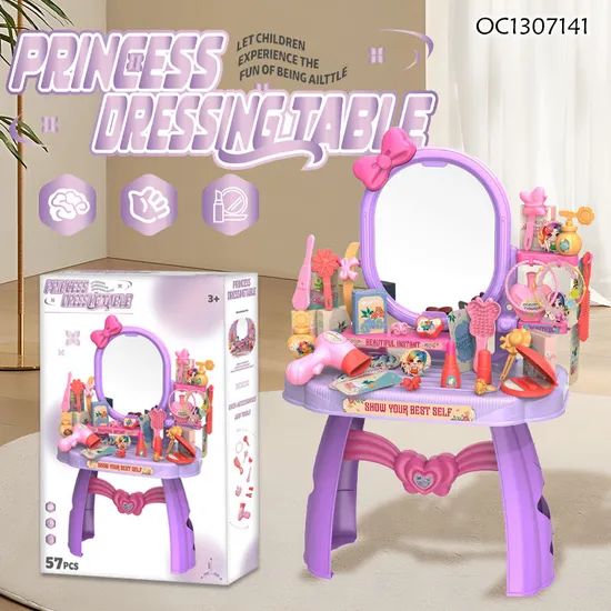 Gift Beauty Play Set Small Makeup Mirror Dressing Table Set Fashion Cosmetic Toy for Kids