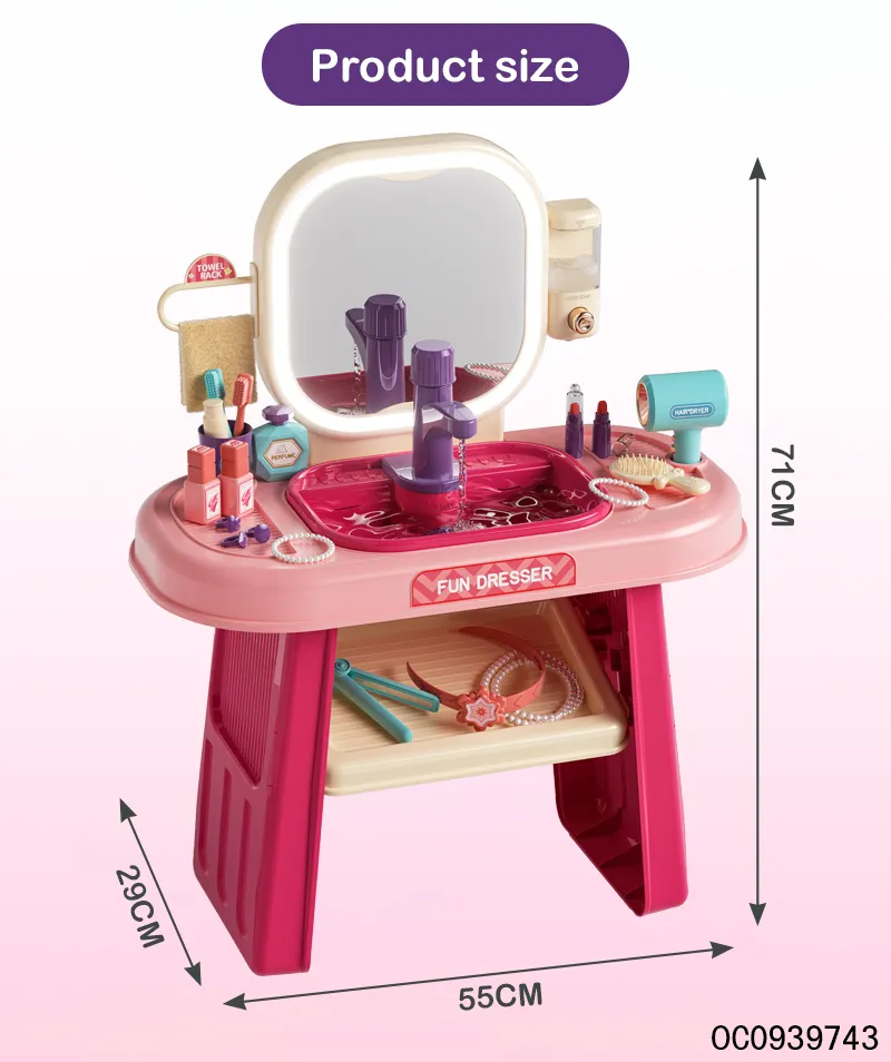 Wholesale Fashion Pretend Cosmetic Make up Play Kids Makeup Kit Beauty Fashion Dressing Mirrors Modern Dressing Table Toys