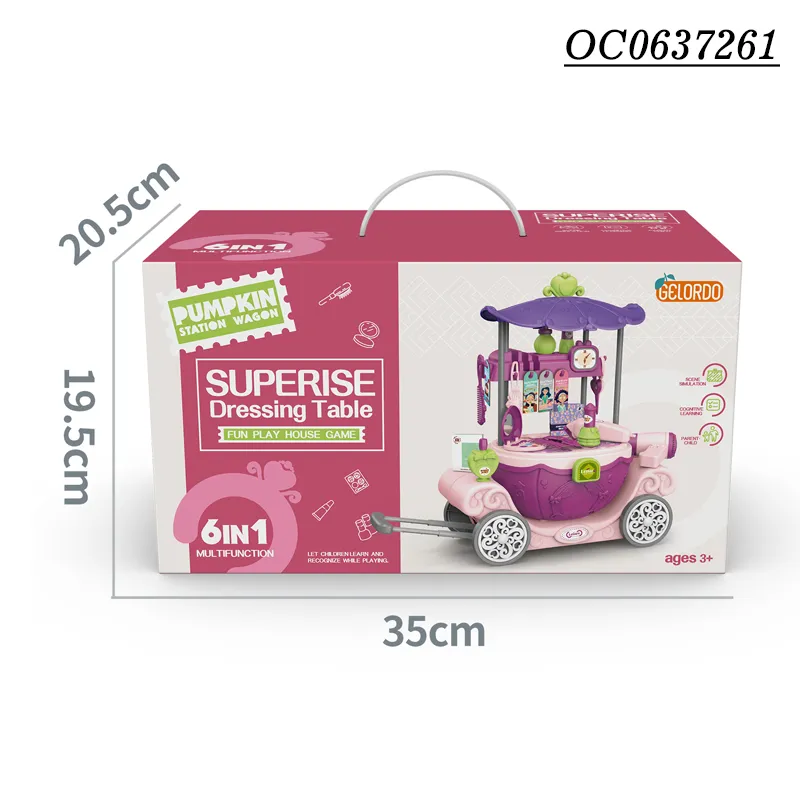 Wholesale 6in1 Multifunction Small Fashion Beauty Portable Makeup Make up Beauty Girl Set Toy for Kids