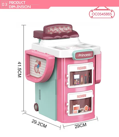Wholesale Girls Beauty Cosmetic Make up Mirror Table Portable Makeup Toy with Light