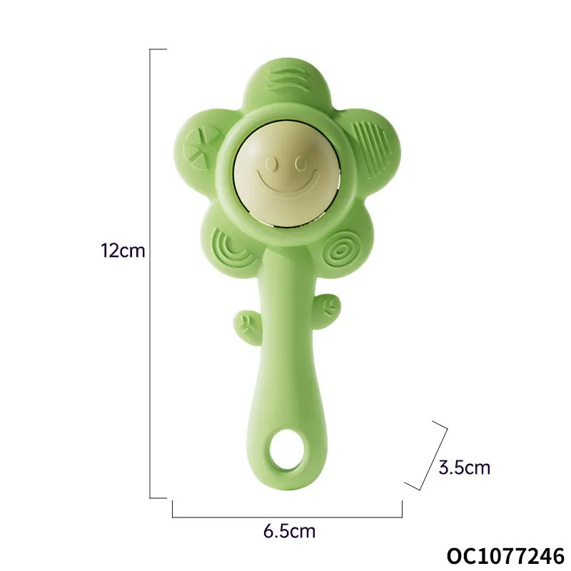 Wholesale Montessori Educational Lovely Silicone Baby Plastic Ball Baby Teether Chew Toy