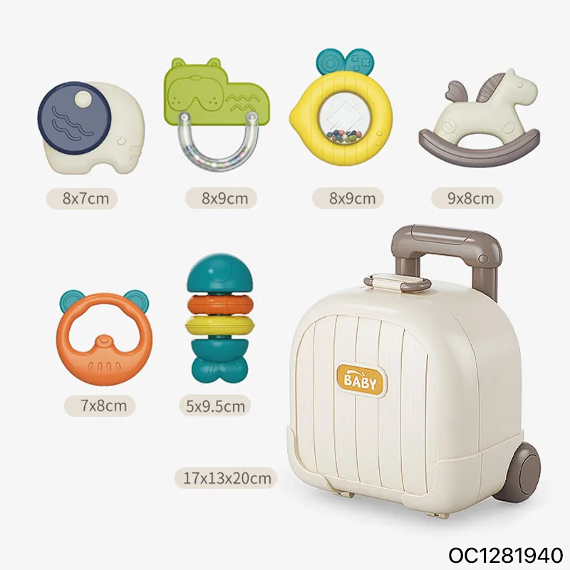Custom Baby Rattle Clackers Noise Maker Grogger Toy Manufacturer Silicone Teether Sensory Rattle Toy for Baby From 0 to 12 with storage