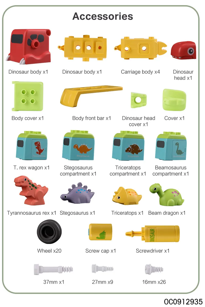 Wholesale Montessori Plastic Hand Educational Dinosaur Popular DIY Building Block Toy