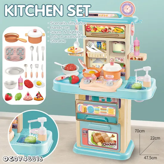 Wholesale Large Plastic Modern Kitchen Children Toys Plastic Children House Role Play Gift Set
