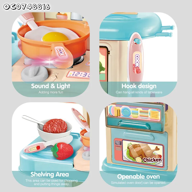 Wholesale Large Plastic Modern Kitchen Children Toys Plastic Children House Role Play Gift Set