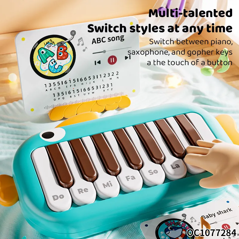 Wholesale Cartoon Children Interactive Electronic Organ Plastic Musical Instruments Piano Toy