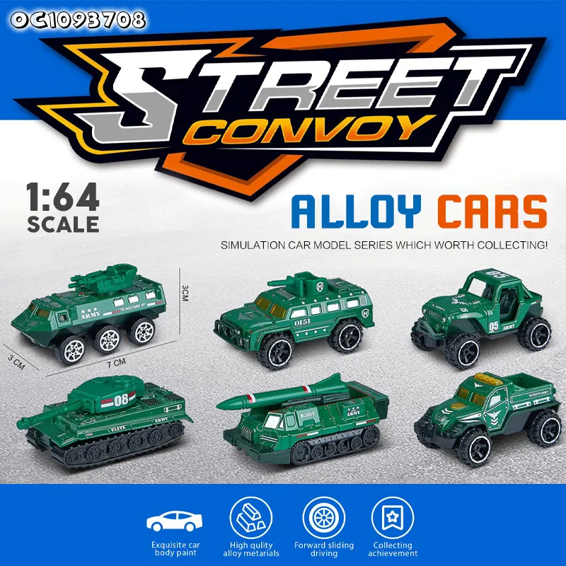 Wholesale 1: 64 Scale Diecast Construction Models Freewheel Cars Green Metal Vehicle Toy for Hot Selling