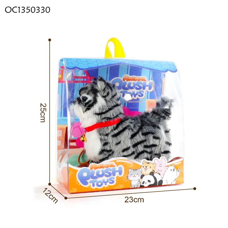 Wholesale Educational Electronic Pet Walking Plush Stuffed Animal Cat Plush Toy