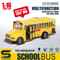 Wholesale Miniature Mini Car Friction School Bus Baby Music School Bus Toy Model for Kids with Light Sound