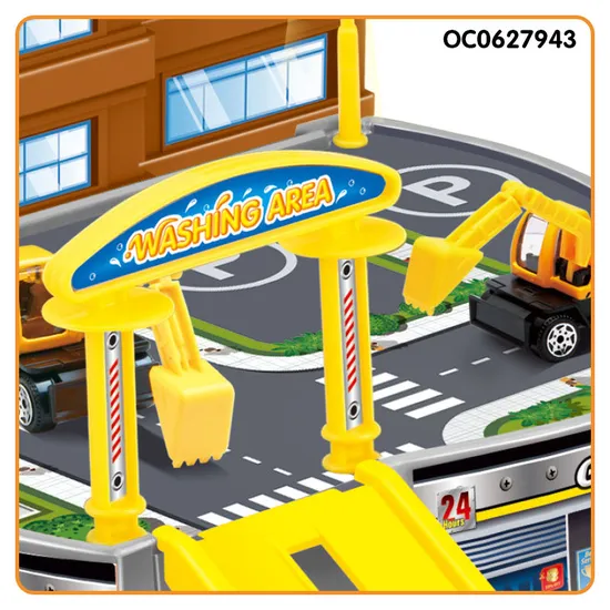 Wholesale Kids Plastic Children Parking Lot Plastic Freewheel Toys Mini Car Set