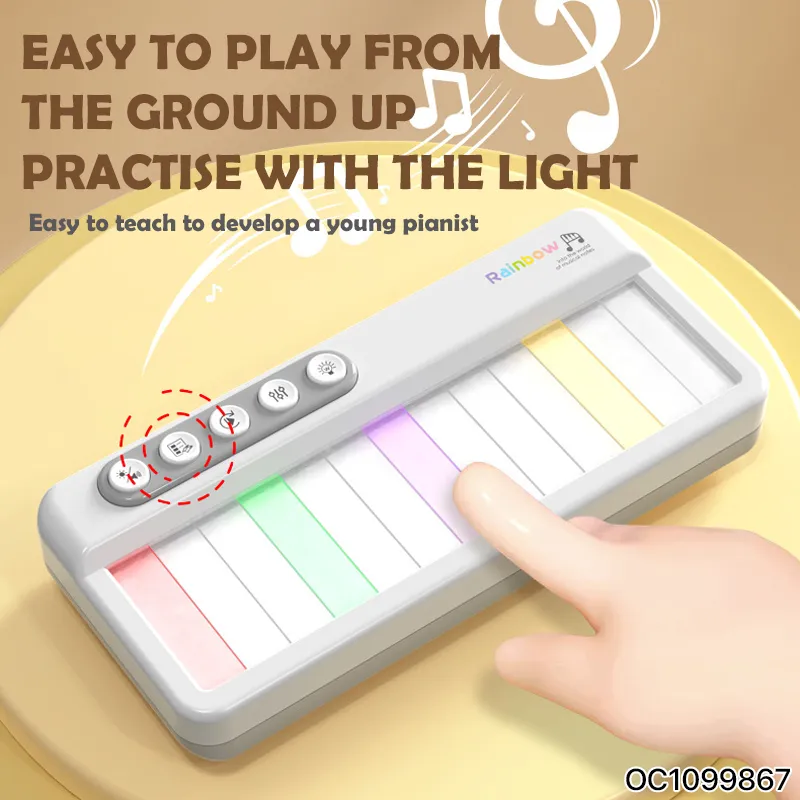 Wholesale New Electric Montessori Educational Children Sensory Musical Instrument Organ Learning Light up Toys Rainbow Keyboard Toy for Baby