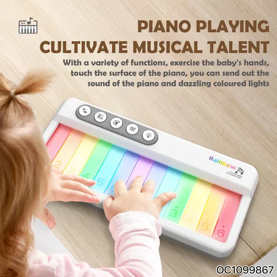 Wholesale New Electric Montessori Educational Children Sensory Musical Instrument Organ Learning Light up Toys Rainbow Keyboard Toy for Baby