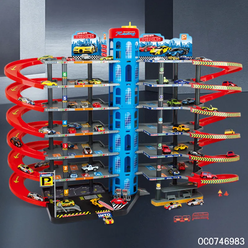 Wholesale Diecast Metal Car Track Parking Play Set Car Model Toys