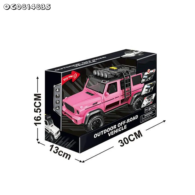 Wholesale Pink 1: 14 Scale off-Road Light Sound Car Friction Kids Plastic Model for Kids
