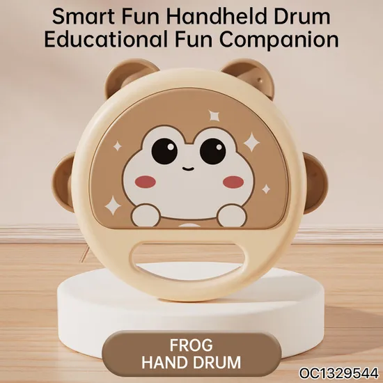 Wholesale Cartoon Frog Plastic Sensory Music Soothing Happy Montessori Hand Drum