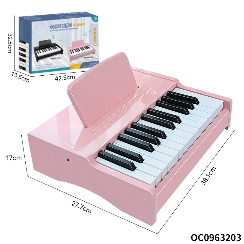 Wholesale Montessori Sensory Educational Children's 25 Keys Electronic Music Instrument Wooden Keyboard Piano