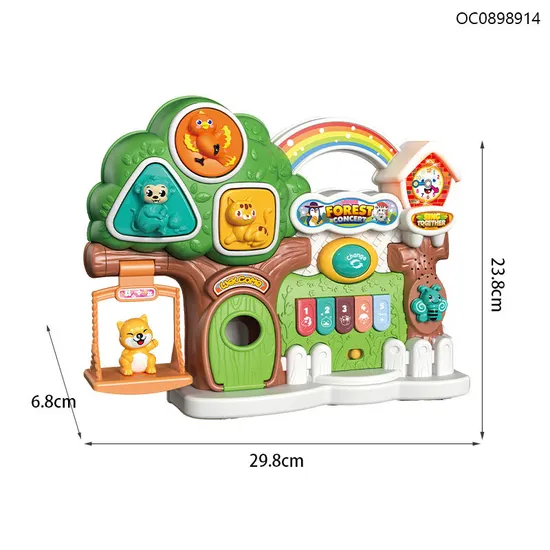 Wholesale Musical Instruments Educational Light-up Sensory Cartoon Rainbow Keyboard Toy